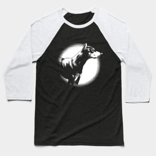 Doberman Pinscher Dog Portrait Baseball T-Shirt